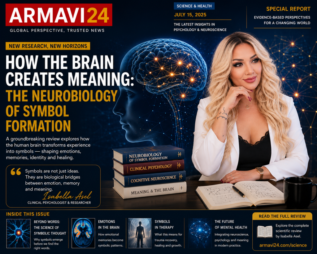 This news article reports on a newly published scientific review examining how symbolic cognition emerges from complex brain networks involved in emotional memory, predictive processing, and cognitive integration. The review highlights new perspectives for clinical psychology, psychotherapy, and neuroscience.