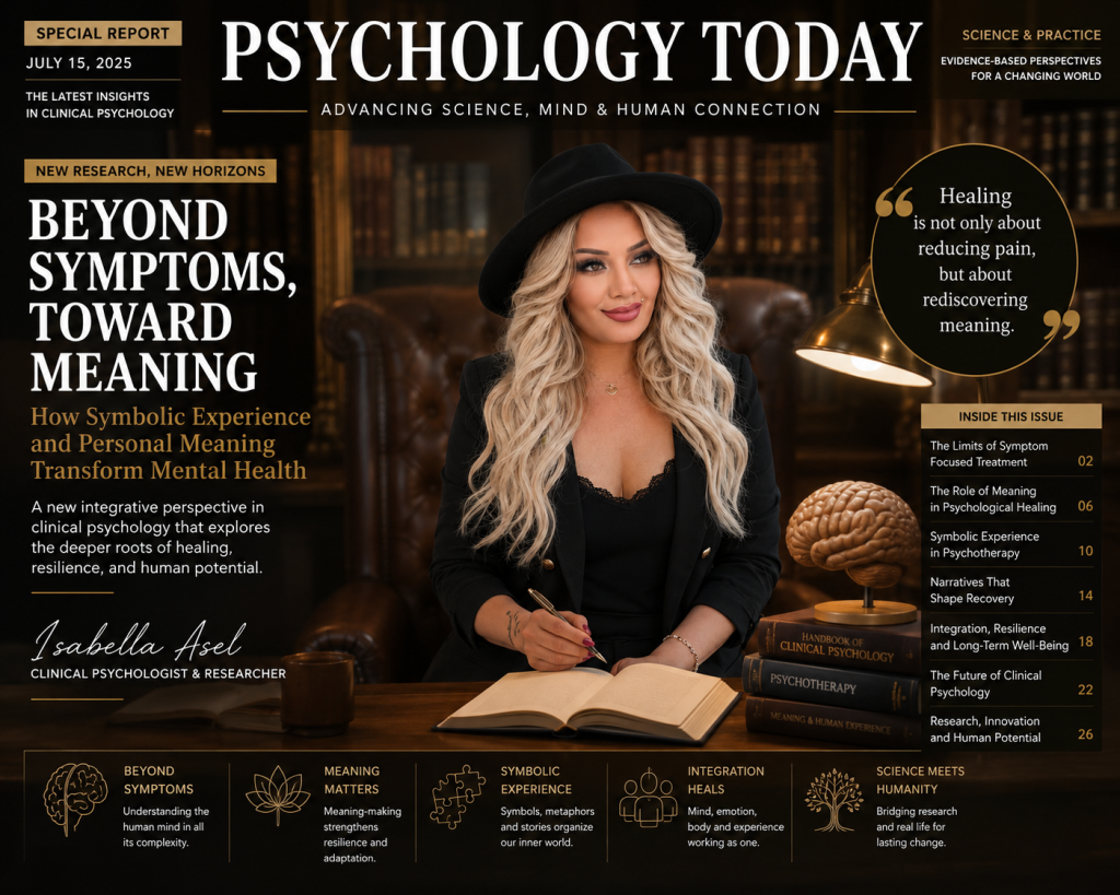 This news article reports on a newly published scientific review examining how modern clinical psychology is expanding beyond symptom-focused treatment models. The review explores symbolic experience, meaning-making, emotional regulation, psychotherapy, and interdisciplinary approaches that contribute to psychological resilience and long-term mental well-being.
