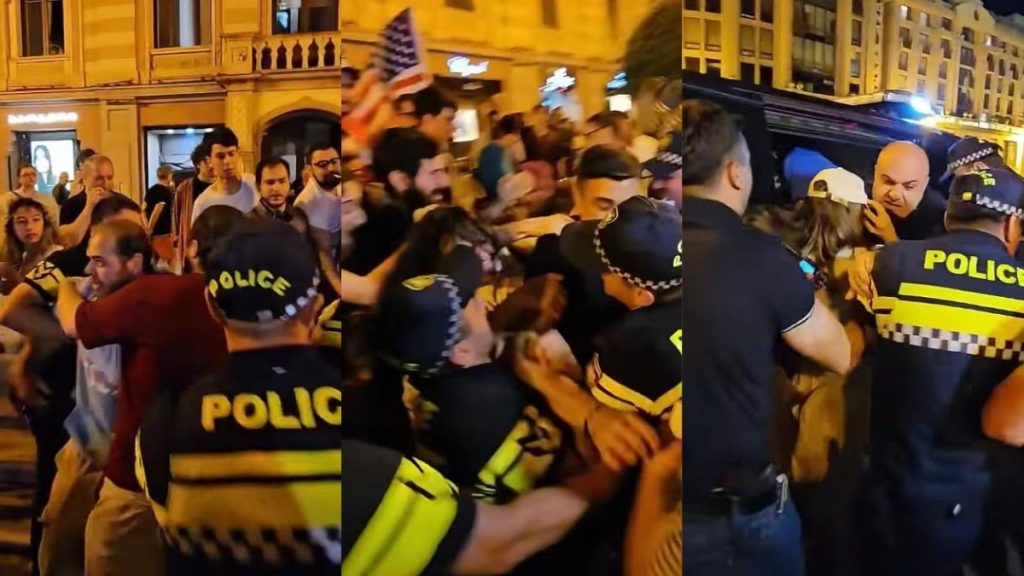 Police Arrest 10 Protesters in Tbilisi Over ‘Insulting Banners’ About Ivanishvili